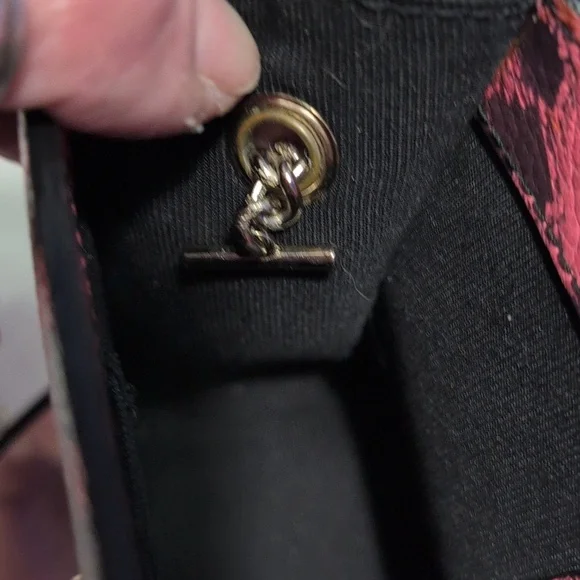 Furla Julia Mini Pink And Black Leopard Printed Leather Clutch/Crossbody 🔥 - Picture 14 of 14